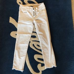 American eagle crop white jean